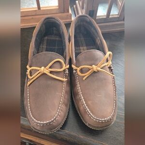 Nwot LL Bean Flannel lined slippers mens sz 12